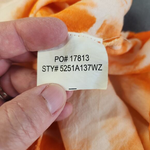 MILLENIUM Sundress Maxi Dress Womens Small S Orange White Tie Dye Tiered Beachy - Picture 6 of 10